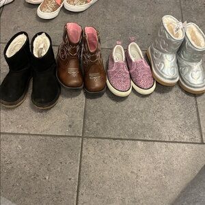 Brown and Pink Kids Shoes Set